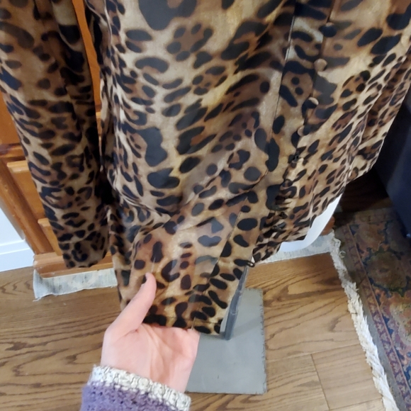 Leopard Print sheer button up blouse sheer punk classic - Picture 8 of 9